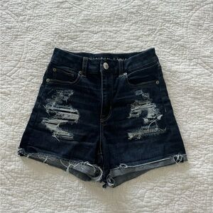 American Eagle Ripped Curvy Hi-Rise Shorts